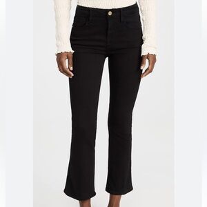 Frame Le Crop Mini Boot Jeans in Black
